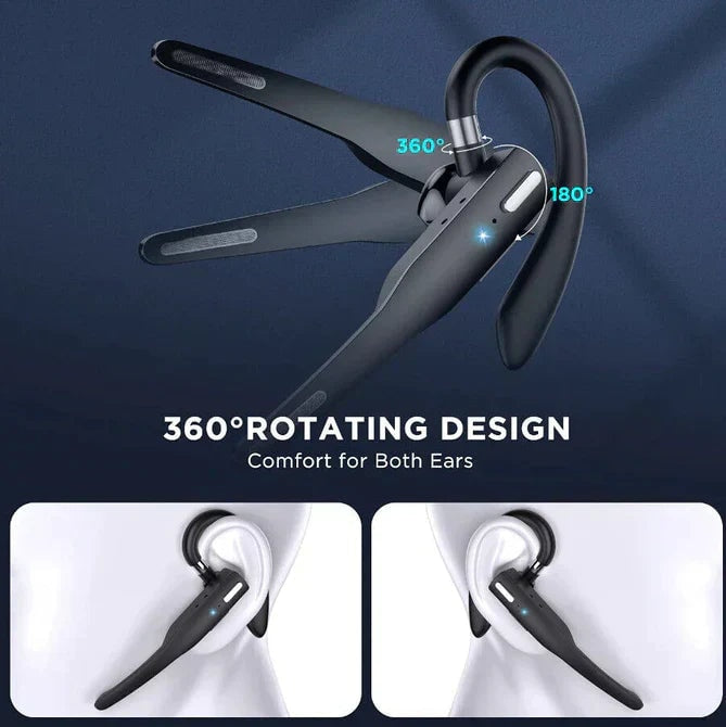 Wireless Trucker Headset with Dual Noise Cancelling Mic and Charging Case