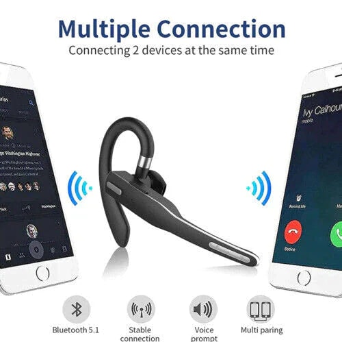 Wireless Trucker Headset with Dual Noise Cancelling Mic and Charging Case