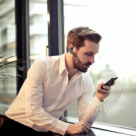 Wireless Trucker Headset with Dual Noise Cancelling Mic and Charging Case