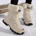 Womens Faux Fur Lined Lace Up Snow Boots with Non Slip Sole