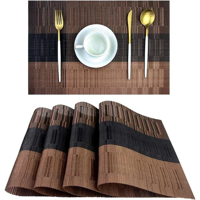 Woven Vinyl Placemats with Heat Resistant and Non Slip Design