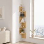 Zigzag Floating Corner Shelf with Multi Tier Wall Mounted Display