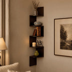 Zigzag Floating Corner Shelf with Multi Tier Wall Mounted Display