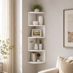 Zigzag Floating Corner Shelf with Multi Tier Wall Mounted Display